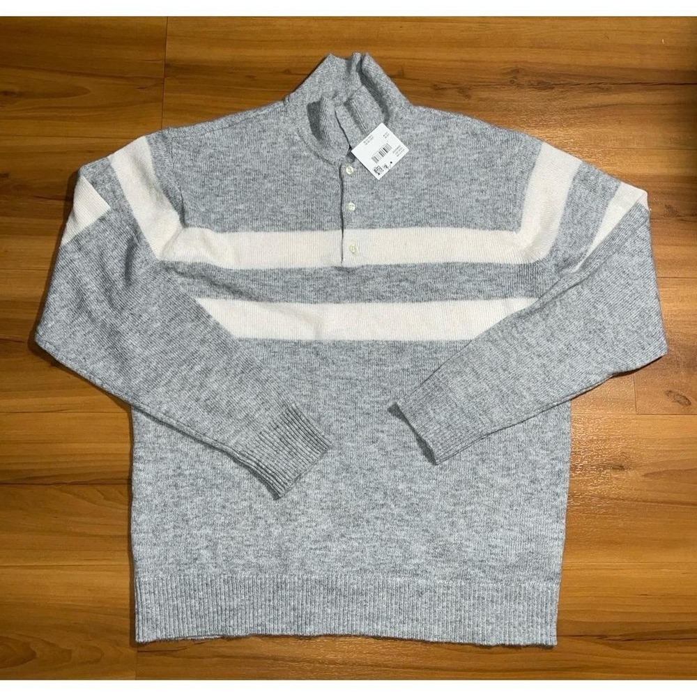 Mens NWT American Eagle Wool Blend Henley Polo Pullover Sweater